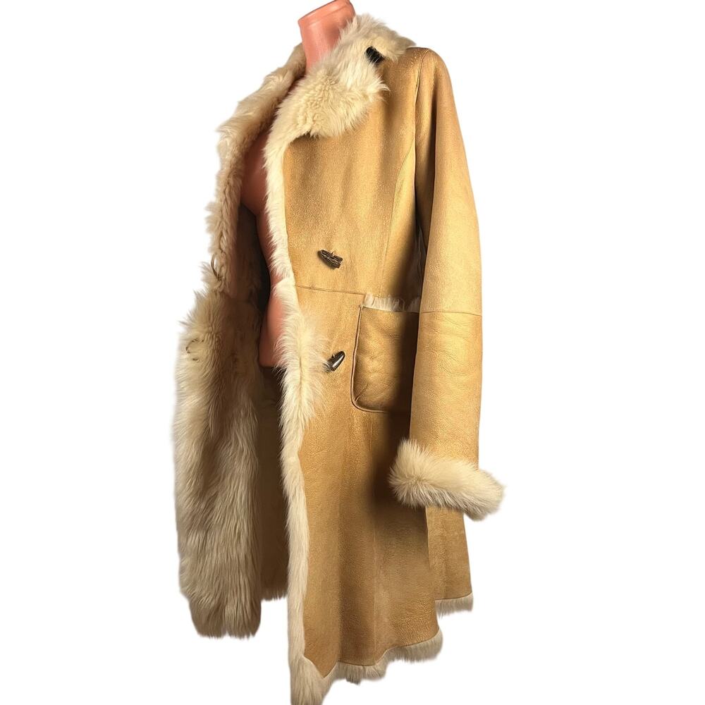 Y2K Shearling Sheepskin Pennylane Leather Fur Coat Japan Brand